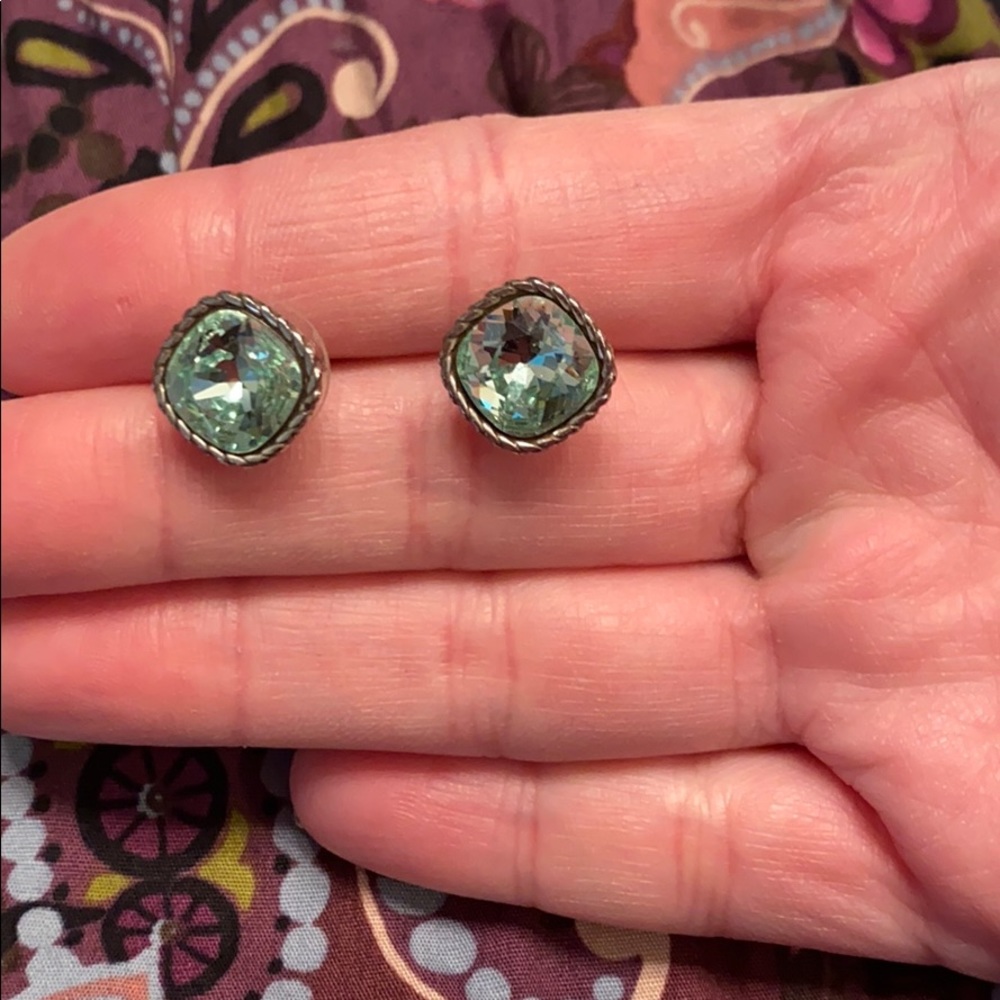 Brighton light green stud earrings
